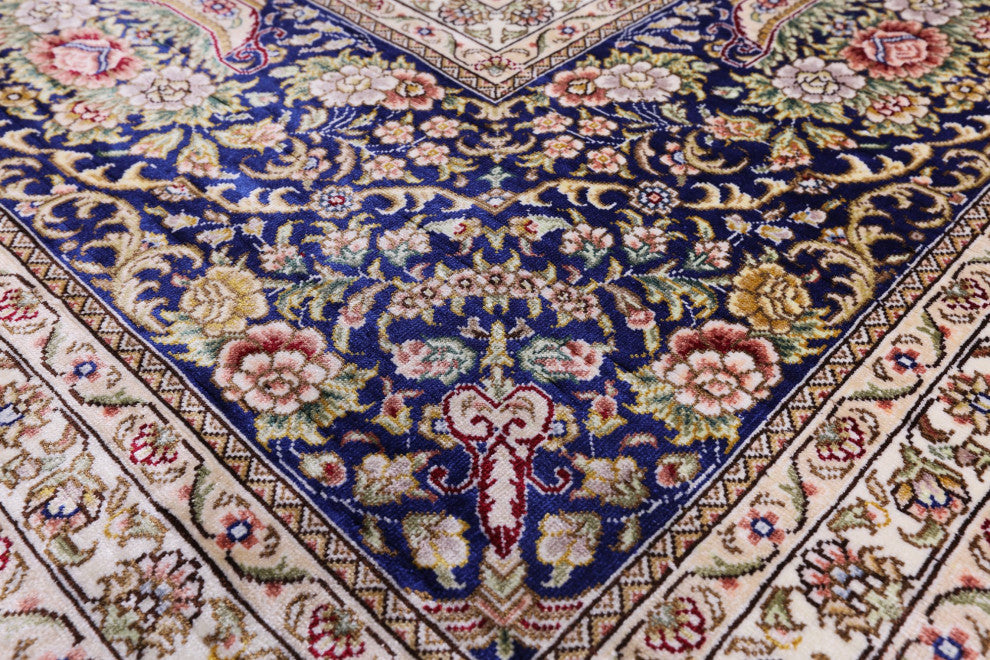 High End Persian 100% Silk Hand Knotted Rug 8' 0" X 10' 0'' Q4794
