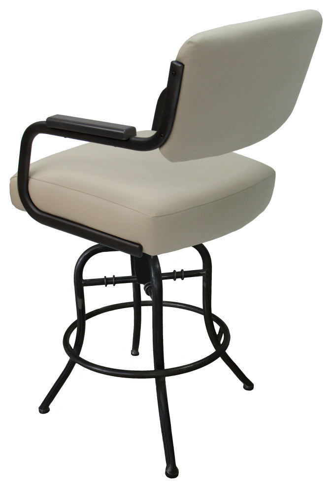 Swivel Tilt 26" Counter Metal Stool, M-115, Ocean Beige, Black