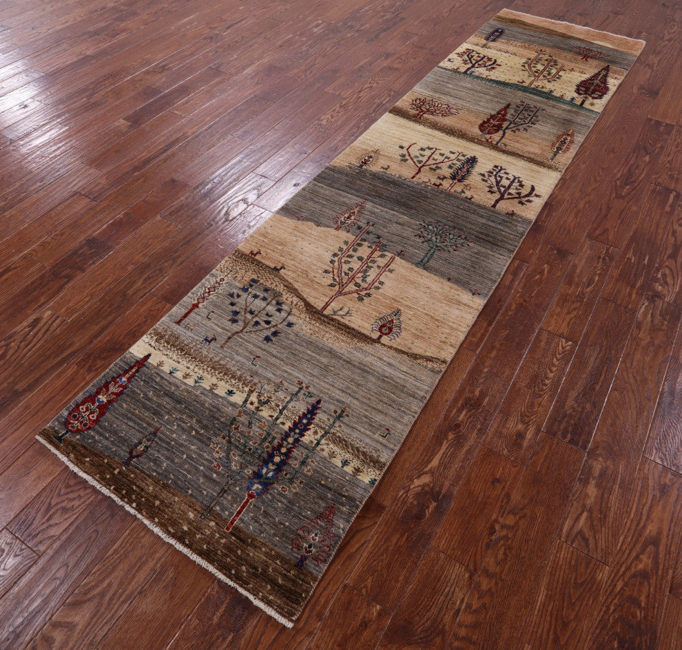 2' 9" X 11' 7" Tribal Persian Gabbeh Handmade Runner Rug Q10935