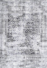 Iften Moroccan Geometric Distressed Ivory/Black 8'x10' Area Rug