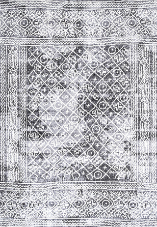 Iften Moroccan Geometric Distressed Ivory/Black 8'x10' Area Rug