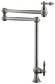 Deck-Mounted Double Handle Pot Filler Kitchen Faucet Stove Faucet, Brushed Nickel