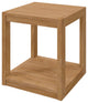Lounge Coffee Side Table, Square, Brown Natural, Wood, Modern, Outdoor Patio