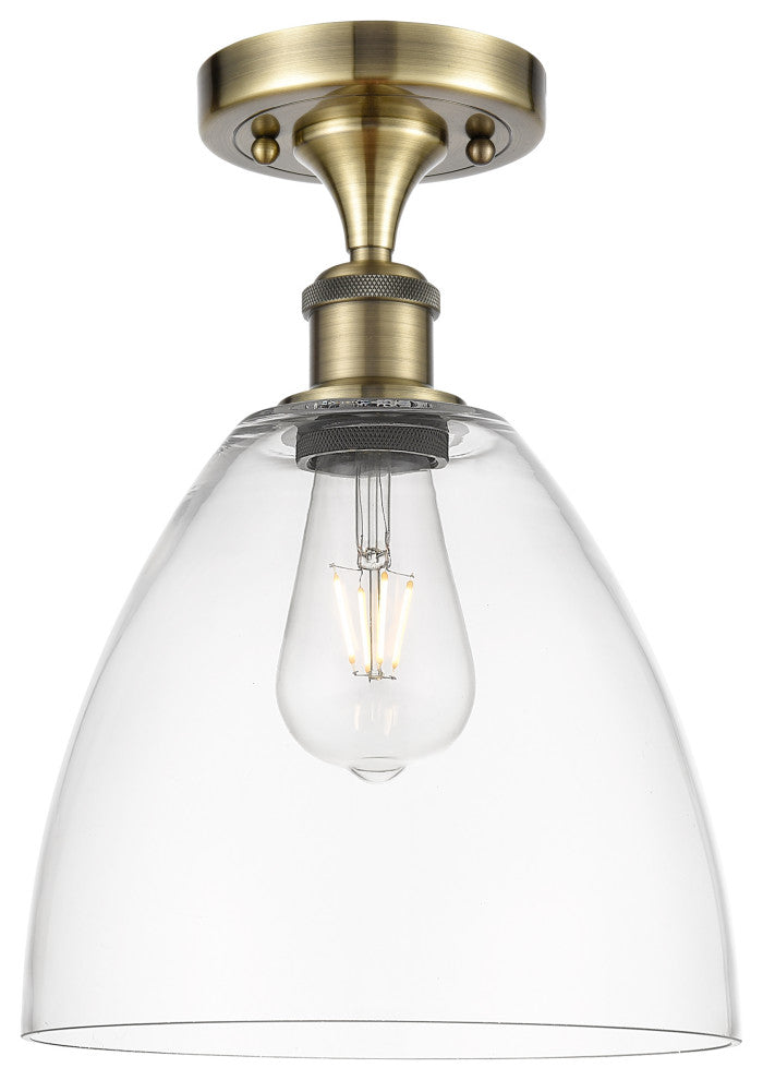 Innovations 516-1C-AB-GBD-92-LED 1 Light Semi-Flush Mount, Antique Brass