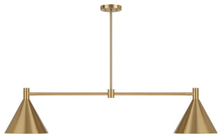 Pharos 2-Light Linear Chandelier, Noble Brass by Breegan Jane
