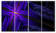 Bright Blue Fractal Cross Design, Abstract Canvas Art Print, 48"x28", 4 Panels