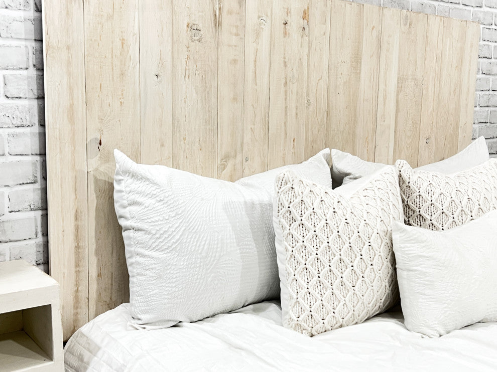 Handcrafted Headboard, Leaner Style, Antique White, Queen