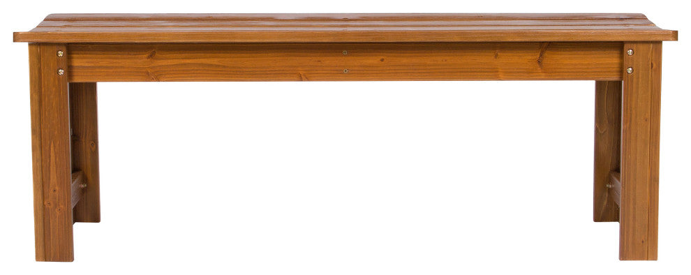 Shine Company 4'' Backless Garden Bench With HYDRO-TEX, Oak Color