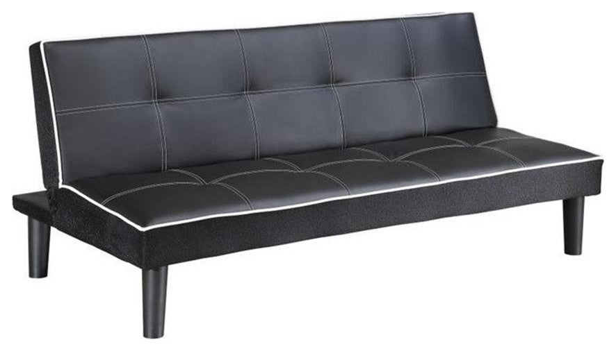Upholstered Sofa Bed with Tufted, Black