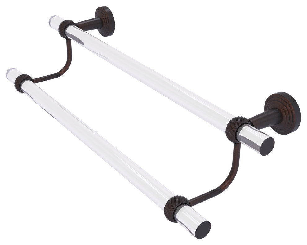Pacific Beach 18" Double Towel Bar with Twisted Accents, Venetian Bronze