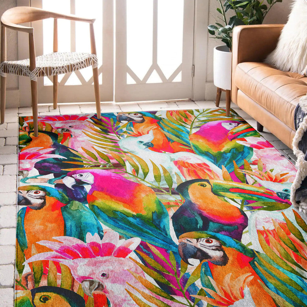 Indoor/Outdoor Tropics TC5 Confetti Machine Washable 3' x 5' Rug