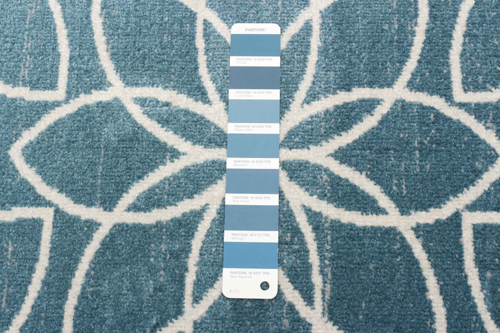 Aqua Terali Area Rug, Turquoise, 2'6"x8'