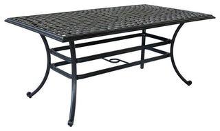 Fletcher Aluminum 7-Piece Dining Set, Espresso Brown/Navy Blue