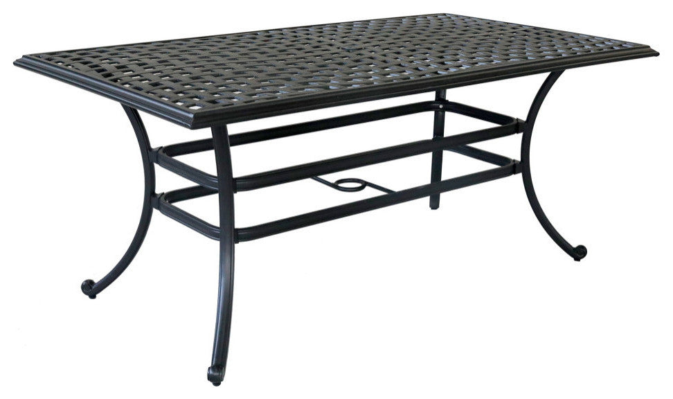 Fletcher Aluminum 7-Piece Dining Set, Espresso Brown/Navy Blue