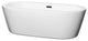 71" Freestanding Bathtub, White, Matte Black Drain and Overflow Trim