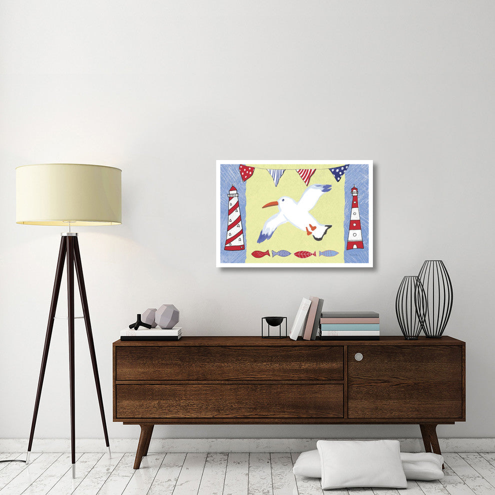 "Coastal Bird III" Digital Paper Print by Farida Zaman, 38"x26"