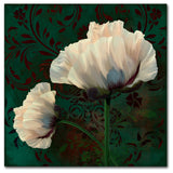 Tina Lavoie 'Poppies In Verdigris And Rust' Canvas Art, 14" x 14"