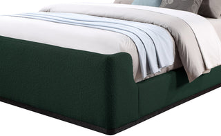 Oliver Boucle Fabric Upholstered Bed, Green, King