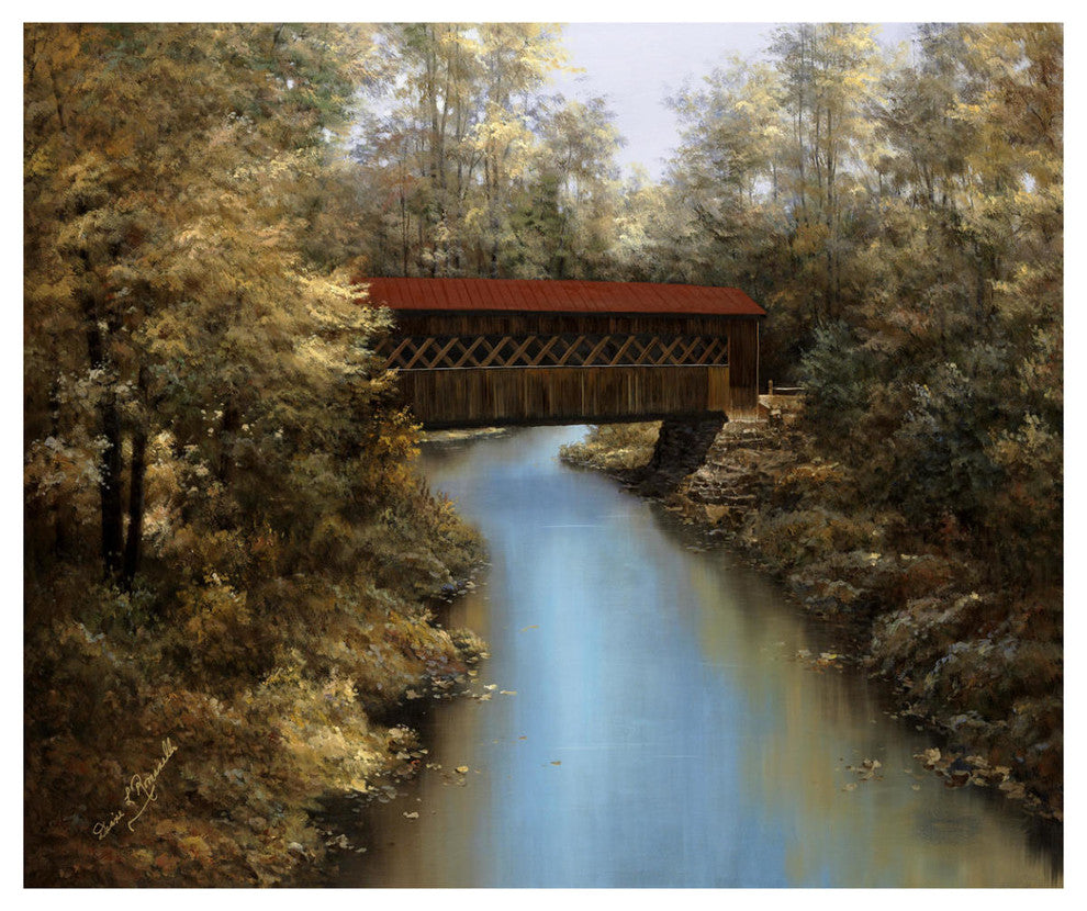 "Covered Bridge" Digital Paper Print by Diane Romanello, 46"x39"