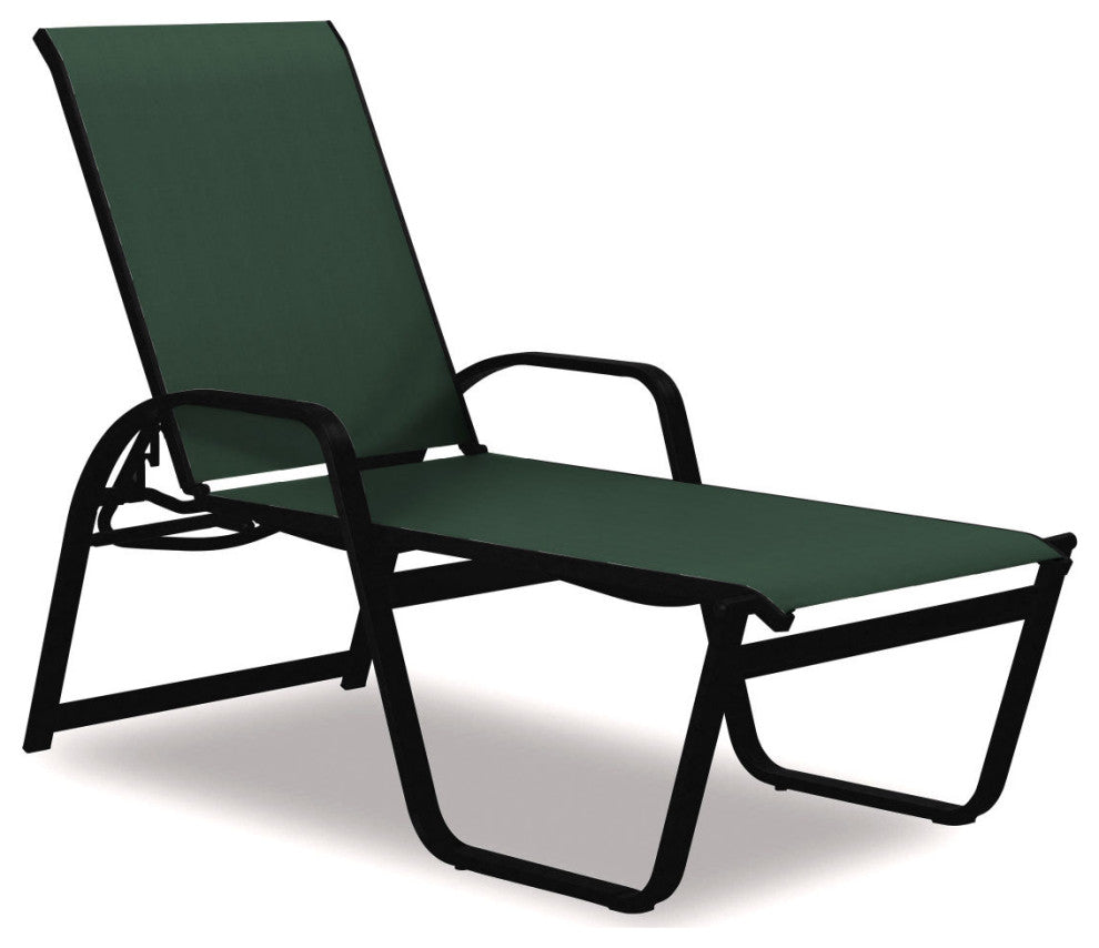 Aruba II 4-Position High Bed Chaise, Textured Black, Forest Green