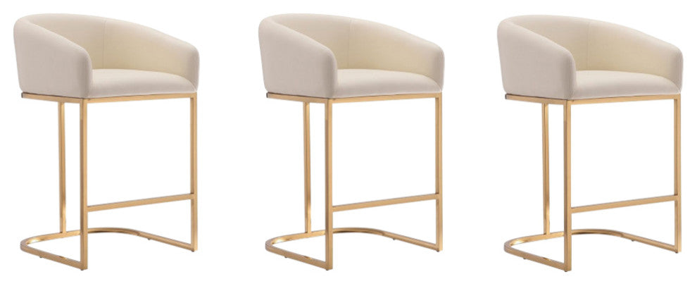 Manhattan Comfort Louvre Counter Stool, Set of 3