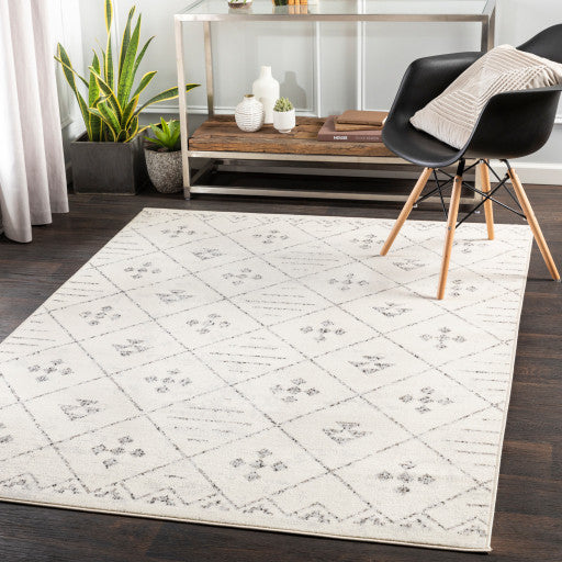 Surya Pisa PSS-2317 7'10"x10' Rug, Medium Gray/Ivory/Light Gray/Black