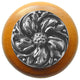 Chrysanthemum Maple Wood Knob, Satin Nickel