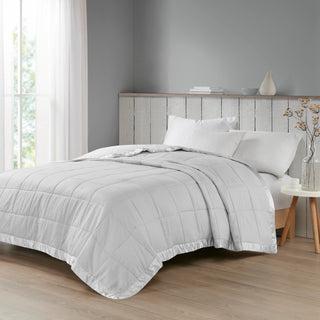 Madison Park Solid Embossed Microfiber Premium Oversized Blanket, Full/Queen