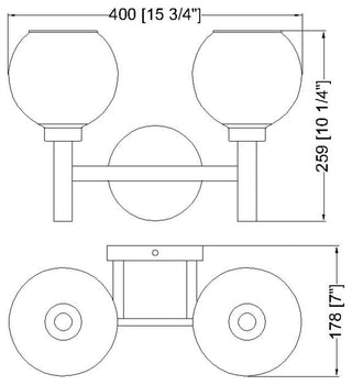 Zlite 7502-2V-BG 2-Light Vanity, Clear