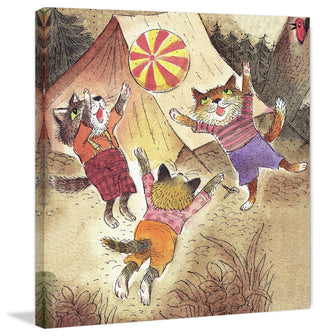 "Playing Cats" Painting Print on Canvas by Curtis