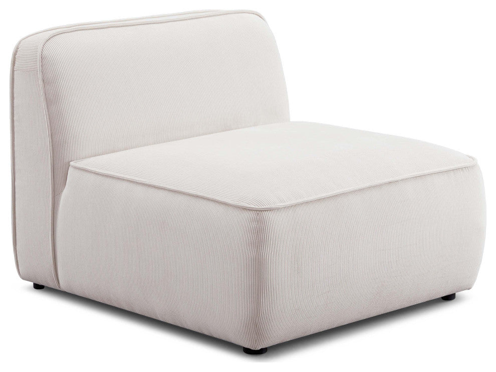 Travie Armless Chair, White Sand