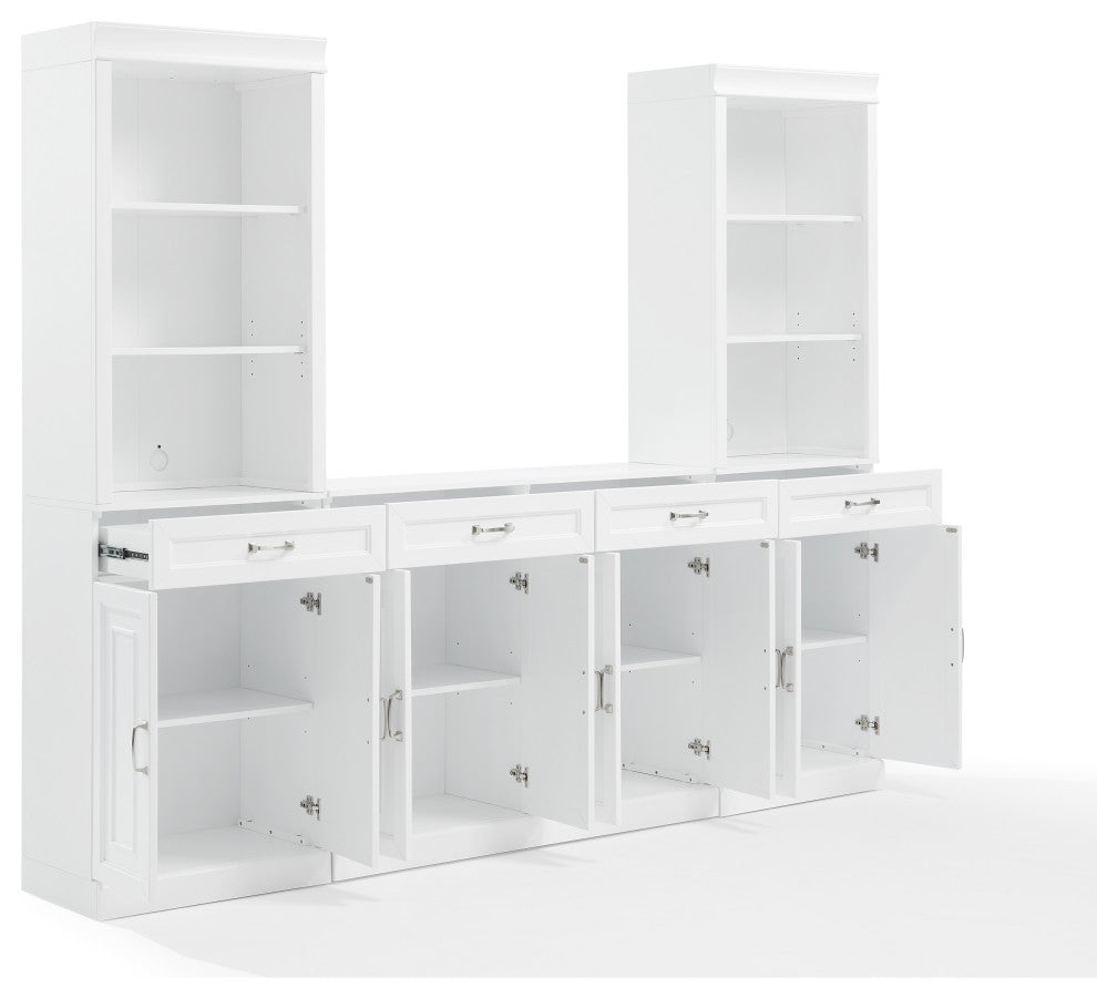 Stanton 3, Piece Sideboard, Storage Bookcase Set, Sideboard, 2 Bookcases