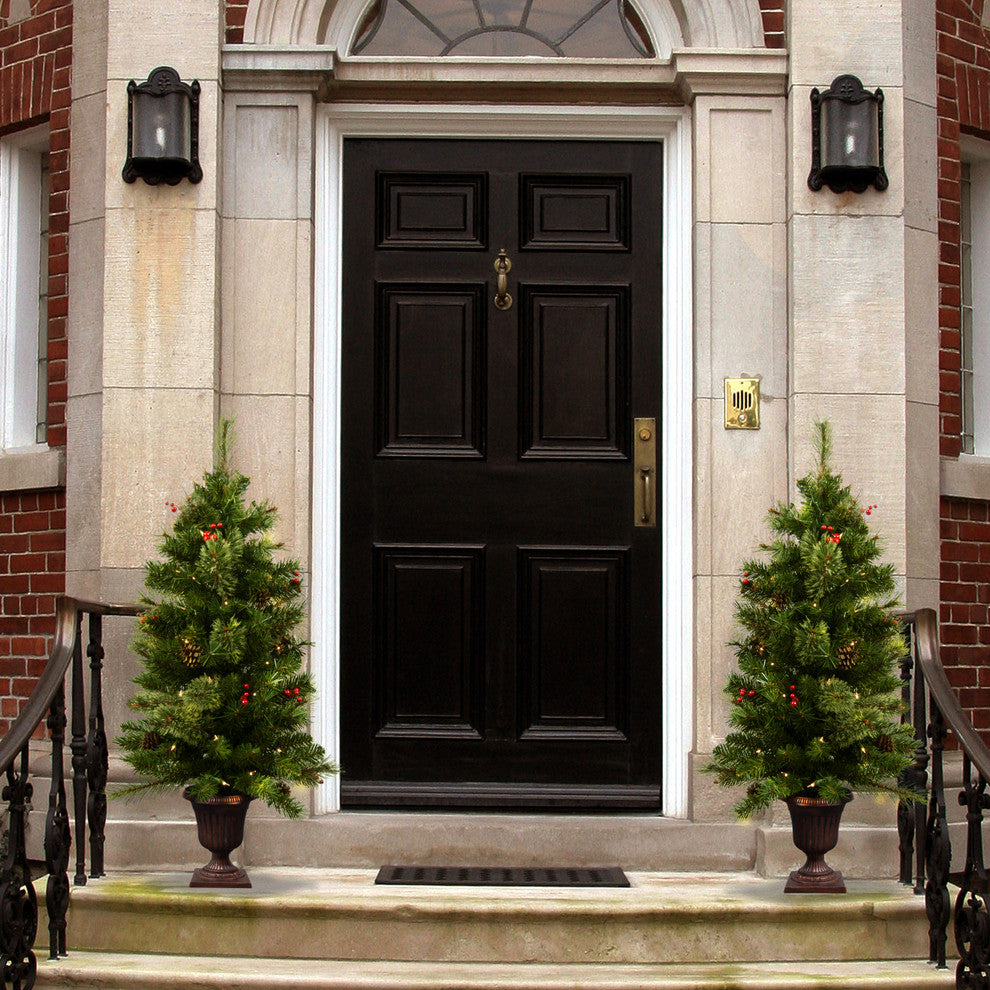 Astella 3.5' Pre-Lit Christmas Tree With 50 Ul-Rated Lights and Stand, Green