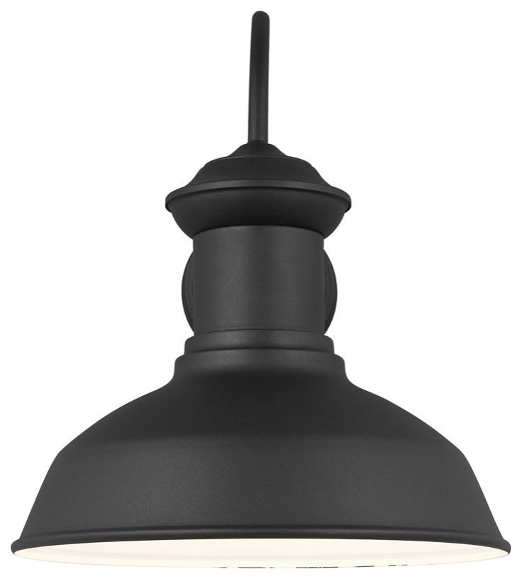 Sea Gull Fredricksburg Large 1-Light Outdoor Wall Lantern Black