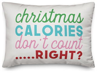 Christmas Calories don't count right 14"x20" Throw Pillow