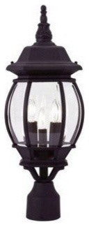 Livex Lighting 3 Light Black Outdoor Post Lantern - 7526-04