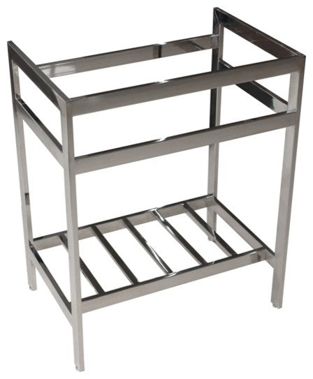 New South Beach 21 Stainless Steel Open Console with Sink Set, Polished