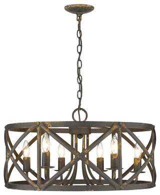 Alcott 6 Light Chandelier Antique Black Iron