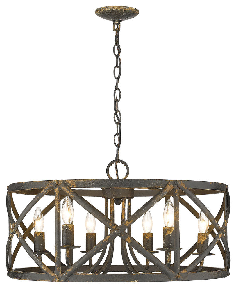 Alcott 6 Light Chandelier Antique Black Iron