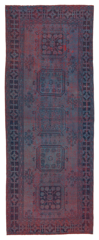 Rug N Carpet - Handwoven Turkish 4' 6" x 11' 2" Contemporary Runner Rug