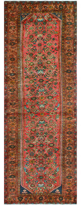 Fine Vintage Distressed Dorsey Red/Brown Runner, 3'5 x 10'0