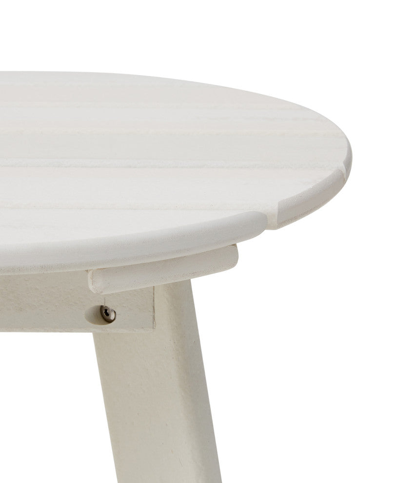 20"D Outdoor Patio HDPE Round Side Table, White