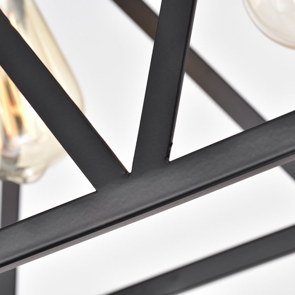 CHLOE Lighting IRONCLAD Industrial 5 Light Textured Black Pendant