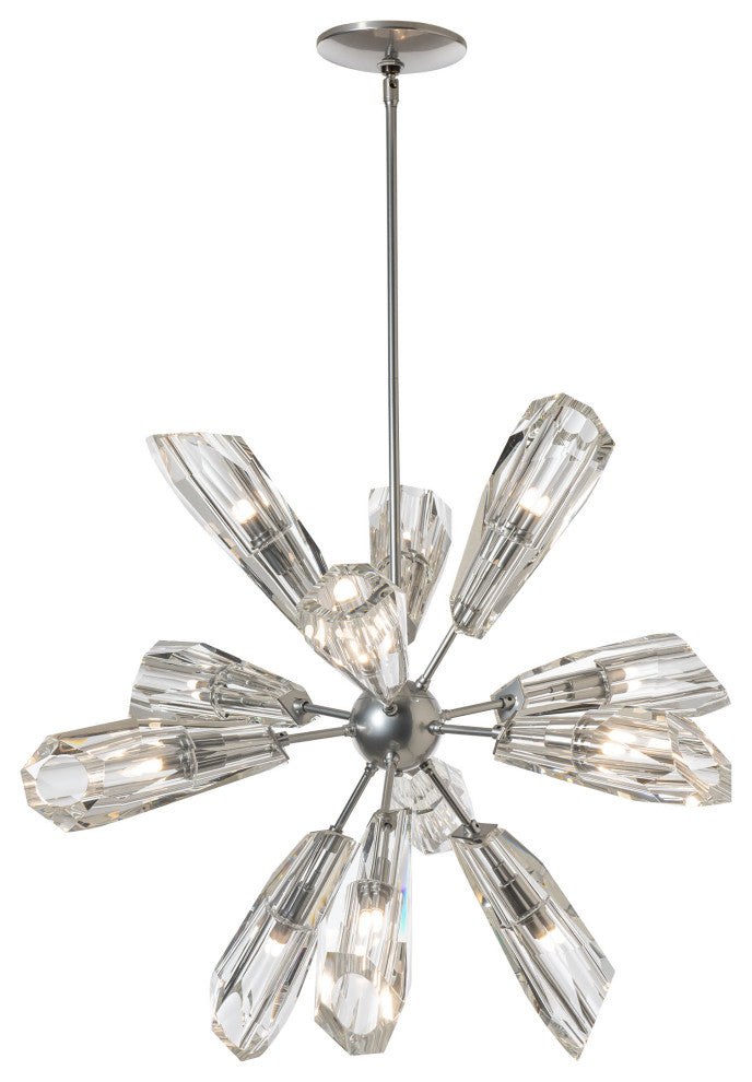 Luma 12-Light Starburst Pendant - Sterling - Crystal