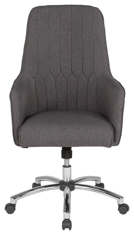 Albi Home And Office Upholstered High Back Chair In Dark Gray Fabric