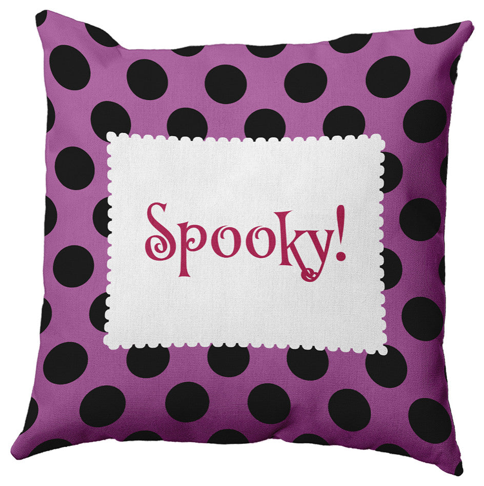 Halloween Spooky Dots Accent Pillow, Orchid, 18"x18"