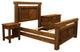 Barnwood Style Timber Peg Panel Bedroom Set, Early American, Queen