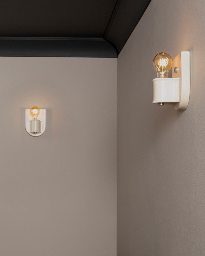 Nouveau Wall Sconce, Matte White, Brushed Nickel