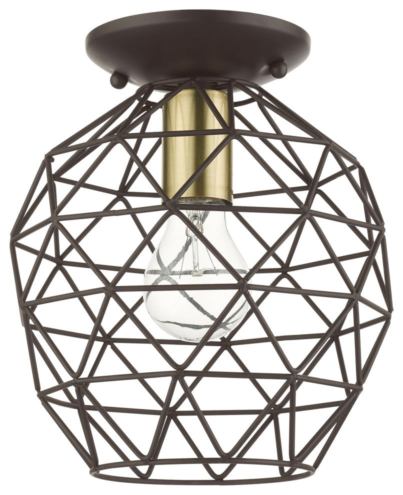 Bronze Geometric, Farmhouse, Industrial, Abstract, Rustic Flush Mount