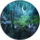 Twilight Valley Landscape, Digital Art Disc Metal Artwork, 11"